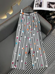 Pantalon de survêtement pour femmes, nouvelle mode, Design d'été, imprimé à rayures, décontracté, taille haute, décontracté, 2024