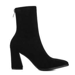 Nieuwe Mode Dames Sok Laarzen Hoge Hak Suede Leather Martin Boots Girl Winter Outdoor Party Shoes Black Color Australia Snow Boot