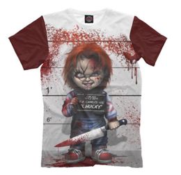 Nieuwe mode damesmen039s 3D -printfilm Chucky Doll Child039s spelen horror casual korte mouwen tshirt1232874
