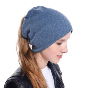 Nieuwe mode dames gebreide beanie pullover hoed oversized snoepkleur paardenstaart hoed cap sombreros de mujer casquette femme