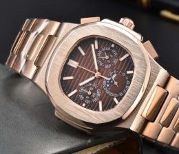 Nouvelle mode montres hommes tous cadran automatique montres à quartz haute qualité nautilusity 5740 marque de luxe chronographe horloge en acier inoxydable ceinture montre pour hommes
