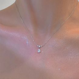 Nouvelle mode Zircon goutte d'eau pendentif collier pour femmes charme été clavicule chaîne mariage Chokers bijoux à breloques 2023