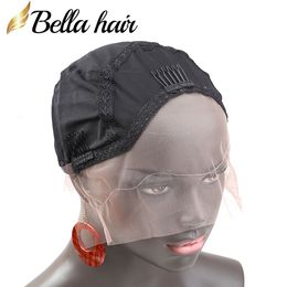 Gorros de peluca para hacer pelucas de encaje de cabello humano con correa ajustable y peines gorro de piel suave transpirable M/S/L Bella Hair