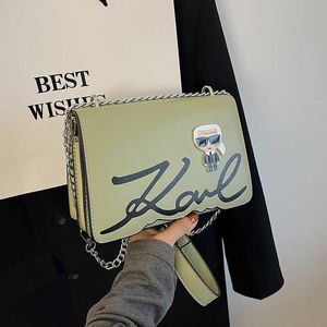 Nouveau mode Karl Lagerfield femmes sac à bandoulière polyvalent petite lettre chaîne carrée sangle bandoulière sacs de créateurs sacs à main mignons 240110
