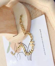 Новые модные женские браслеты, браслет из 18-каратного золота, браслет-манжета, цепочка из нержавеющей стали, подарок для влюбленных, высокое качество Wedd4809749