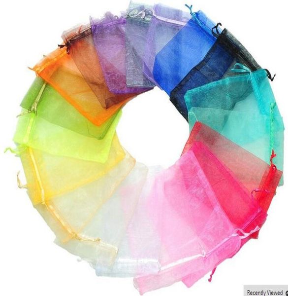 NUEVA FASTHOLE 100 PCS Hermoso color mixto Organza Bouch Jewelry Bag F17299f17300 Fit for WeddingParty9639409