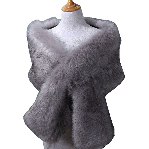 Neue Faux Fuchs Pelz Braut Schal Pelz Stick Wraps Hochzeit Achselzucken Mantel Braut Winter Hochzeit Party Boleros Jacke Mantel Burgund schwarz W330S