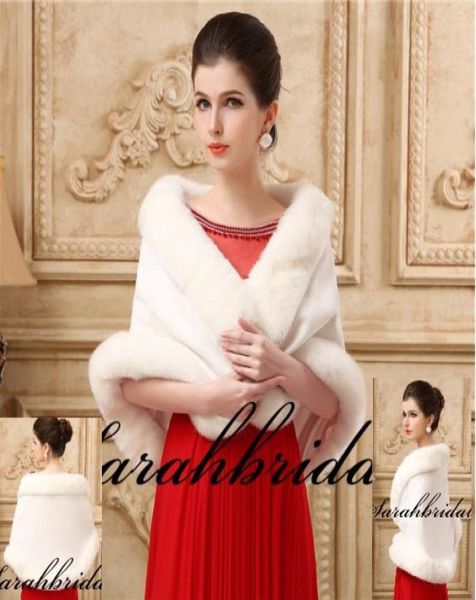 Nuevo falso pelaje Bridal encogimiento de hombros Cape Stole Chawl Bolero Bolero Coat Perfecto para la novia de la boda de invierno Imagen real 20195731135