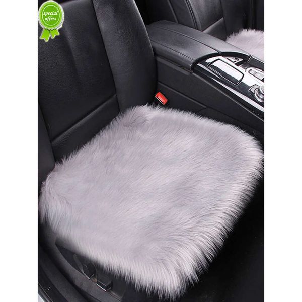 Housse de siège de voiture en fausse fourrure, coussin d'intérieur de voiture en fausse laine, coussin de siège chaud en peluche d'hiver, accessoires de décoration universels, nouvelle collection