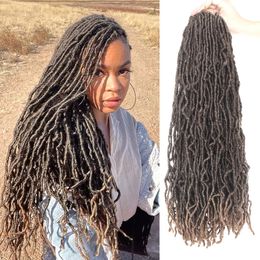 Nieuwe faux locs vlechten haar kleurrijke krullende godin faux locs haar t1b 27 36 inch zachte locs haakhaar