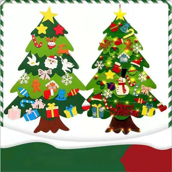 Nuevo árbol de Navidad de fieltro para niños, rompecabezas hecho a mano, decoración navideña artesanal, colgante tridimensional decorativo no tejido