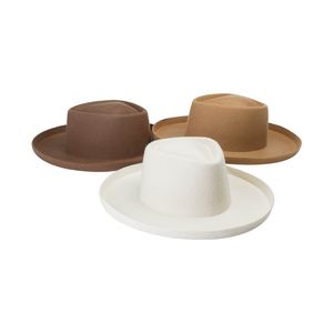 Nuevo sombrero Fedora de fieltro para mujeres y hombres, sombrero 100% de lana australiana Panamá Jazz, sombrero Formal para fiesta, sombrero de invierno de ala ancha de 8,5 CM