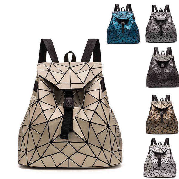 Nouveau sac à dos femme garçon fille étudiant sac d'école holographique Laser géométrique sac de voyage sac à dos design J220620