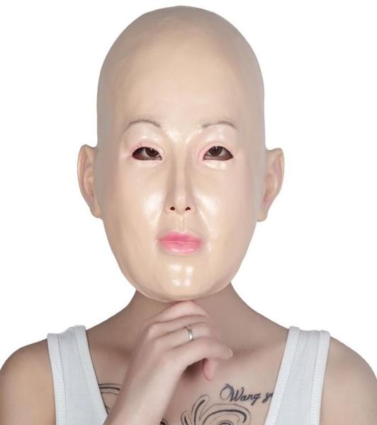 Nueva máscara femenina látex silicona maquina realista máscaras de piel humana mascarada Halloween baile mascarada hermosa revelación de género femenino2394120