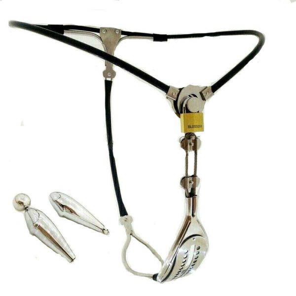 Dispositivi di castità Cintura di castità femminile in acciaio inossidabile Dispositivo perizoma invisibile Pantaloni Plug Bondage sexy A875