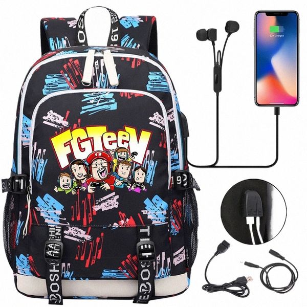 Nouveau Fgteev école sac à dos étudiant USB charge sacs pour ordinateur portable garçons filles sacs à dos de voyage quotidien adolescent collège Mochila u6xD #