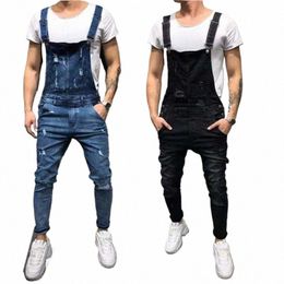 Nouveau Fi Hommes Jeans Salopette High Street Ripped Denim Combinaisons Hip Hop Hommes Cargo Bib Pantalon Cowboy Mâle Jean Dungarees 2023 q4Lx #