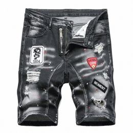 Nieuwe Fi Heren Gescheurde Korte Jeans Merk Kleding Bermuda Zomer Cott Shorts Ademend Denim Streetwear Shorts Mannelijke v4x9 #