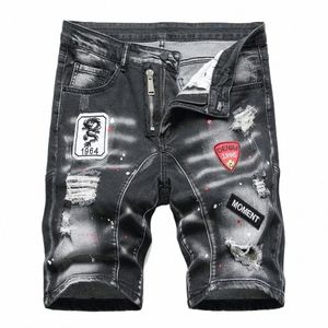 Nieuwe Fi Heren Gescheurde Korte Jeans Merk Kleding Bermuda Zomer Cott Shorts Ademend Denim Streetwear Shorts Mannelijke v4x9 #