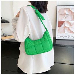 Nieuwe Fi Space Pad Cott Women Shoulder Bags Winter Nyl Gevotte gewatteerde Shopper Tassen vrouwelijke Casual Crossbody Bags Handtassen C1YT#
