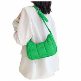 Nieuwe Fi Space Pad Cott Women Shoulder Bags Winter Nyl Gevotte gewatteerde Shopper Tassen vrouwelijke Casual Crossbody Bags Handtassen E48T#