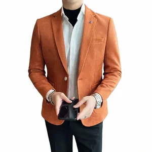 nieuwe Fi Pak Jas heren Slim Fit Hertenleer Veet Elegante Luxe Blazer Jas Busin Casual Bruiloft Plus Size Pak 4XL-S u7mY #