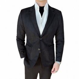 Nouveau Fi Costume Vestes Hommes Slim Fit Deerskin Veet Élégant Luxe Blazer Manteau Busin Casual Mariage Plus Taille Costume 4XL-M R6vR #