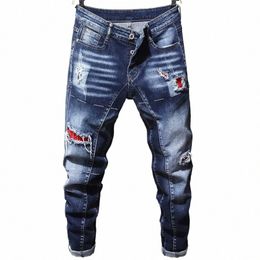 Nuevos Fiable Men Jeans Busin Fi Straight Regular Blue Stretch Denim Pantalones Classic Men Plus Size Stretch Jeans x6CZ #