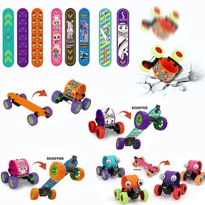 Nieuwe fidget Toys Children's Deformation Bracelet Skateboard Recoil Patting Belt Model Creative Collision Toy Gifts