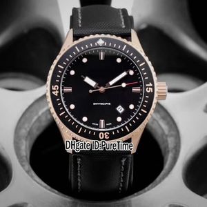 Nieuwe vijftig vadems 50 vadems Bathyscaphe 5000-36S30-B52a Rose Gold Black Dial Automatic Mens Watch Nylon Leather Watches Puretime 278H