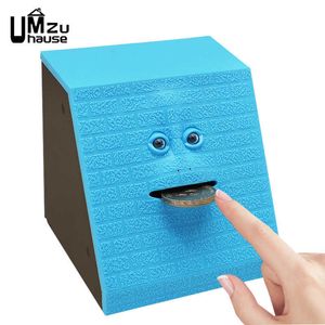 Nieuwe beeldjes Fun Face Piggy Bank Eat Coin Smart Holder Cute Electronic Facial FaceBank Save Money Boxes Storage Novel Toy Creative Home Decor G230523