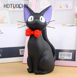 Nieuwe beeldjes Hotuocho Zwart Cat Saving Box Animal Figurines Money Box Animal Coin Bank Home Decor Moderne Style Piggy Bank Figurines Kids Gift G230523