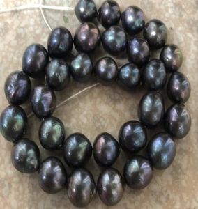 Nouveau Bijoux en perles fines stupéfiant 1314mm collier de perles de tahiti noir vert rouge 18inch5122354
