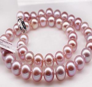 Nieuwe Fine Pearls Sieraden Fijn 10-11 mm Natuurlijke South Sea Pink Parl ketting 18 inch Silver1958656