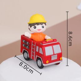  Nuevo Fire Hero temático Topper Campo de bomberos para niños Decoraciones de pastel de cumpleaños de los niños Decoraciones de pasteles de cumpleaños