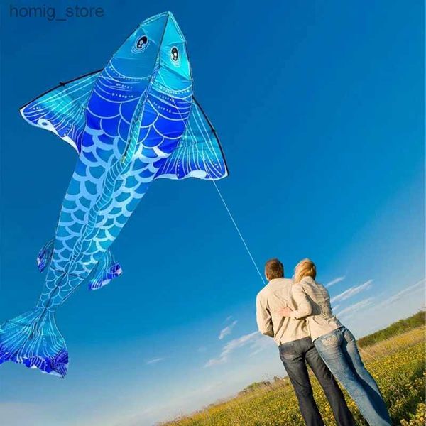 envío gratis nuevas cometas de pescado cometas gigantes para adultos kites profesionales kites ripstop kite volando juguetes al aire libre koi pescado y240416