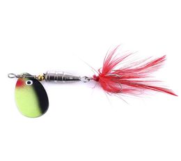 NIEUWE VISSING SPINNER Tackle Spoone 63G6Hooks Lepel Lures Fishing Metal Lepel Treble Feather Hook 20pcSlot SP021 5687248