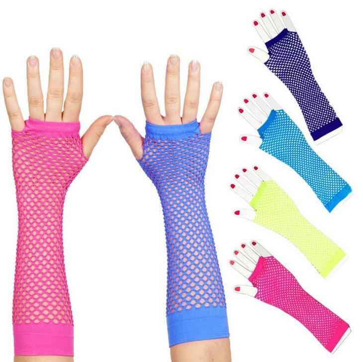 新しい網タイツの指のない手袋パンクゴスレディセクシーな長い半身の指の手袋ブライダル/パーティー/ナイトクラブフィッシュネットグローブ