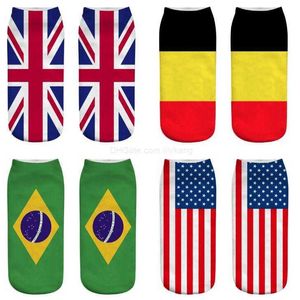 Nouveau motif de drapeau chaussettes de cheville hommes élastiques femmes sport sportif de basket-ball décontracté coton doux à basse coupe chaussette de drapeau national américain