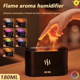 Nieuwe vlam luchtbevochtiger USB aroma diffuser kamer geur mist maker essentiële olie difusors voor huis woonkamer kantoor