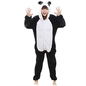 Nouveau anime de flanelle Panda Cosplay Cosplay Adult Unisexe Cosplay Animaux mignons Animal Pyjamas Pyjama Halloween Sets Animal Nonopanda Jumpsuit 188