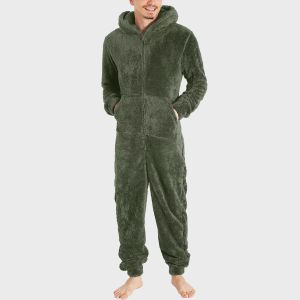 Nieuwe Flanel Onesie Vrouwen Mannen Rits Hoodie Thuis Kleding Pyjama Set Effen Cosplay Kostuums Jumpsuit Winter Warm Pak
