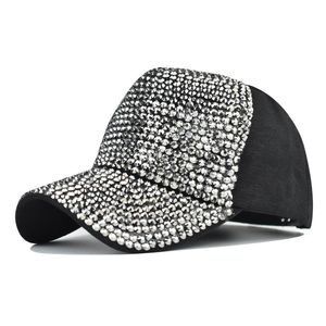 Fashion Flash Diamond Baseball Cap Light Board Caps gewassen hete boorhoeden Outdoor Ladies Sun Hat