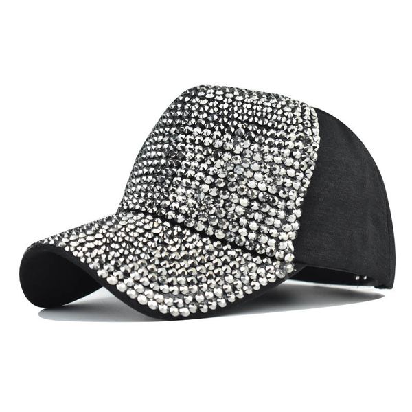 Mode flash diamant casquette de baseball casquettes de panneau lumineux lavé chaud forage chapeaux en plein air dames chapeau de soleil