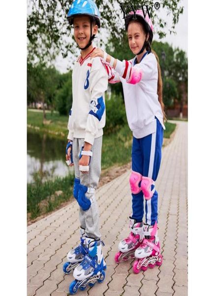 NOUVEAU ROSTALS DU ROLLER LES JOURNES ENFANTS ENFANT 8 14 ans Taille Route protectrice Road Girls Boys 4 Roues 1 Row Beginner6936998