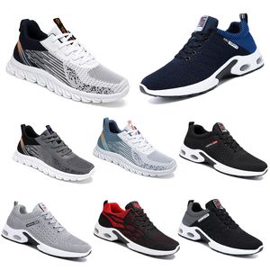 Nieuwe platte modellen Running Men Shoes Series Soft Sole Bule Red Sports Ademend comfortabel veter ronde teen mesh Surface Gai 86 5