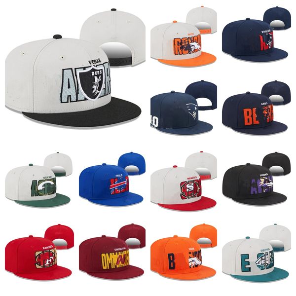 Nuevos Snapbacks planos Sombreros ajustados pelota baskball Sombrero de diseñador Logotipo de todo el equipo Bordado de letras de algodón Sombrero ajustable Fútbol de baloncesto Gorras Deportes al aire libre Gorra de malla