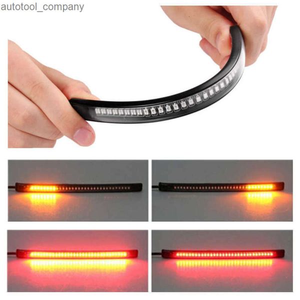 Nouveau Flexible 1PC universel frein feu Stop bande Led moto feu arrière Led clignotant frein plaque d'immatriculation bande Flexible