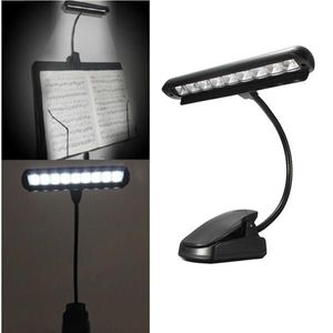 LED Gadget Nouveau Flexible 9 LED Mighty Bright clip-on Orchestra piano pupitre LED Table lumineuse Lampe de lecture de haute qualité FAST SHIP