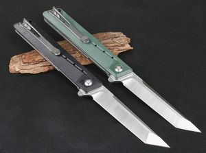 Nouveau couteau pliant Flipper 8Cr14Mov Satin Tanto Point Blade G10 + poignée en acier inoxydable roulement à billes couteaux de poche EDC à ouverture rapide